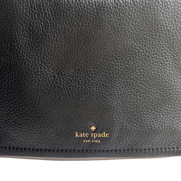 Kate Spade Black & Gray Leather Expandable Crossbody Bag - Picture 2 of 14